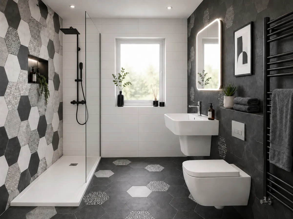 Modern en-suite shower room