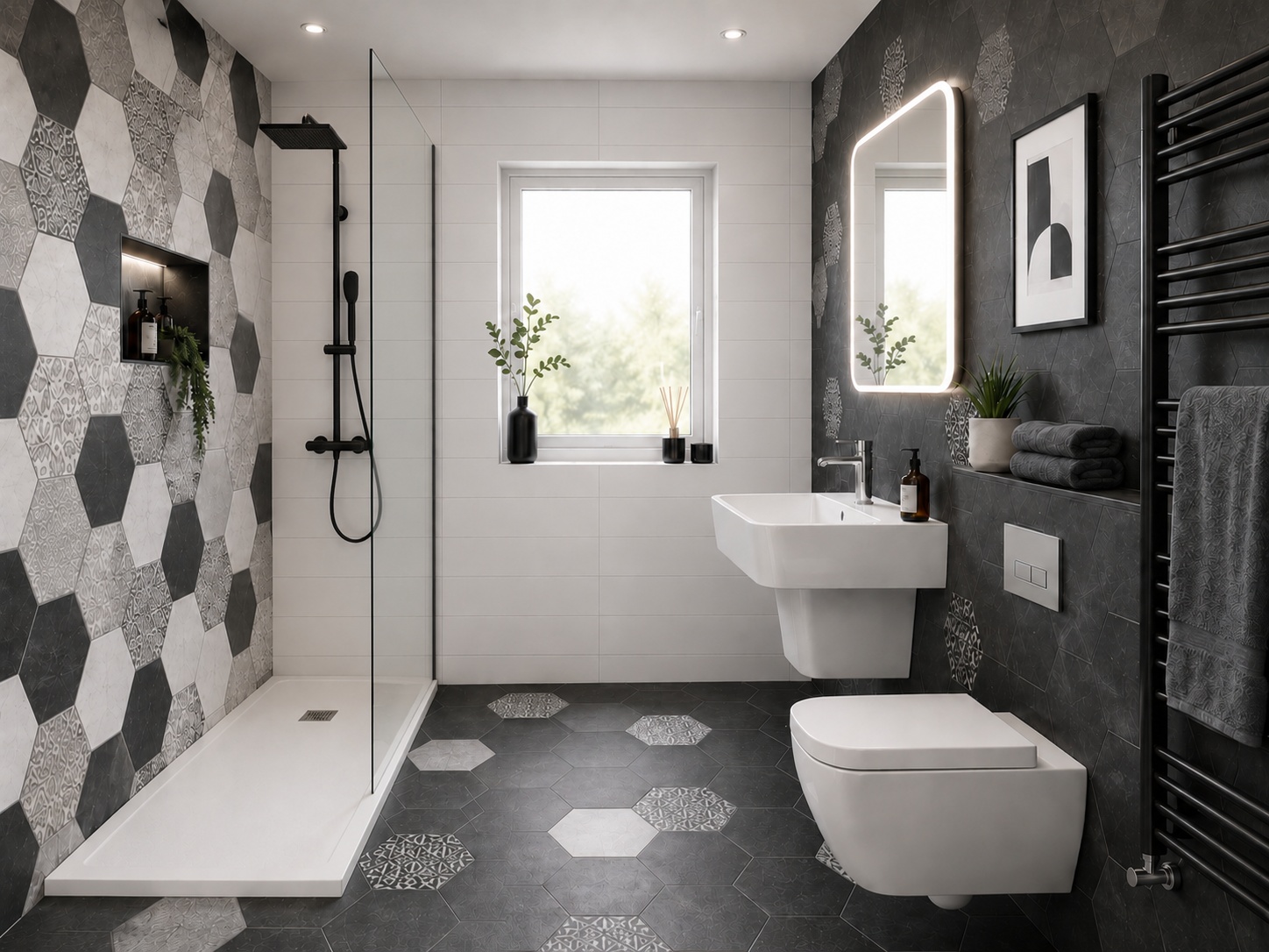 Modern en-suite shower room